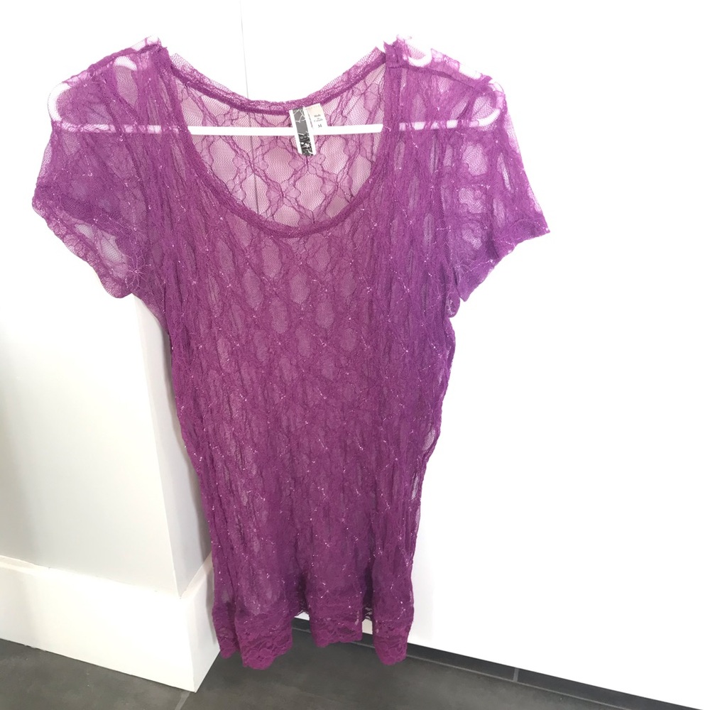 BKE see through glitter top